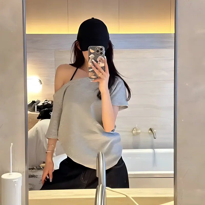 TELENT Drop Shoulder Sleeve T Shirt Women's-5