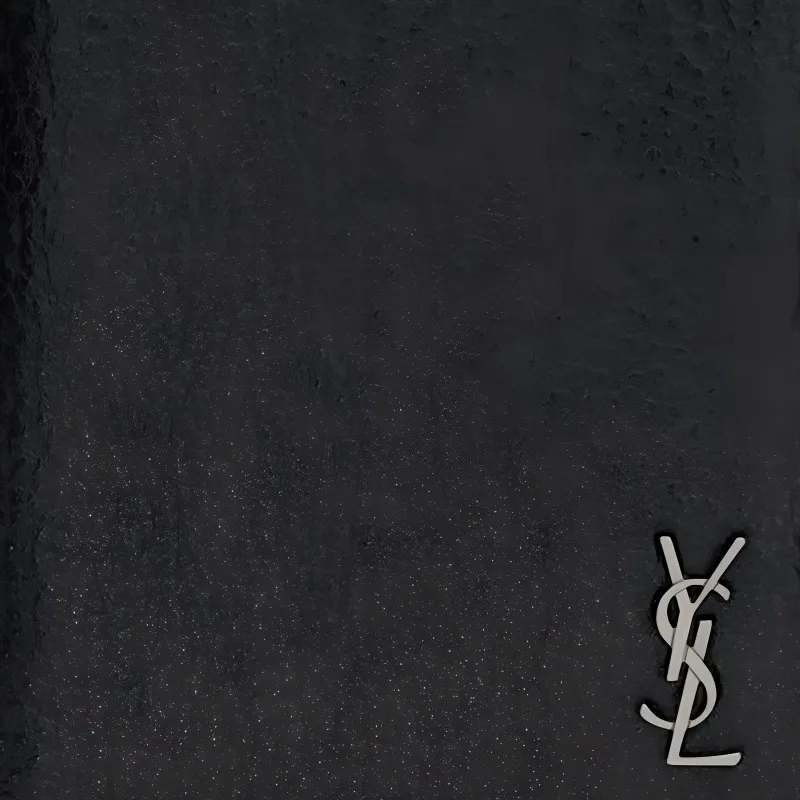 SAINT LAURENT CASSANDRE Cow Leather Passport Holder Women's Black-2