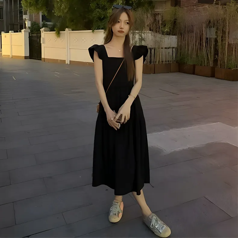 GOSO Sleeveless Dresses Women's Black-1