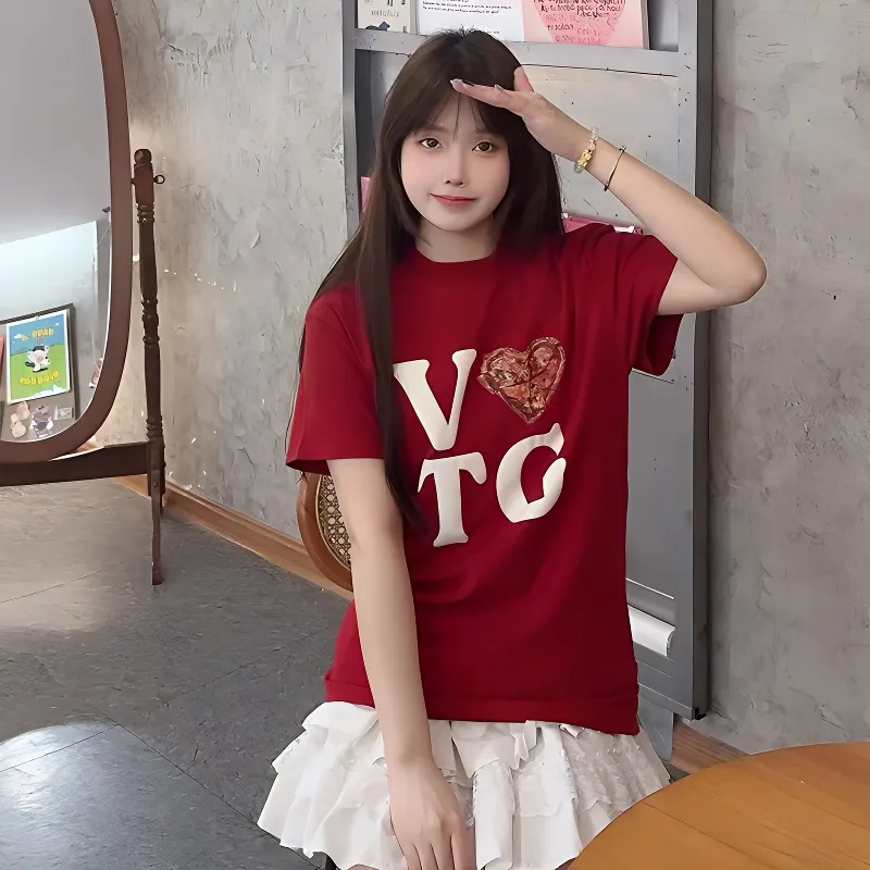 SISC T Shirts Women's Red-3