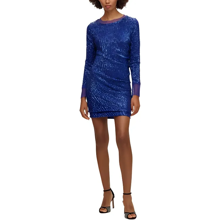 HUGO BOSS Long Sleeved Dresses Women's Blue-1