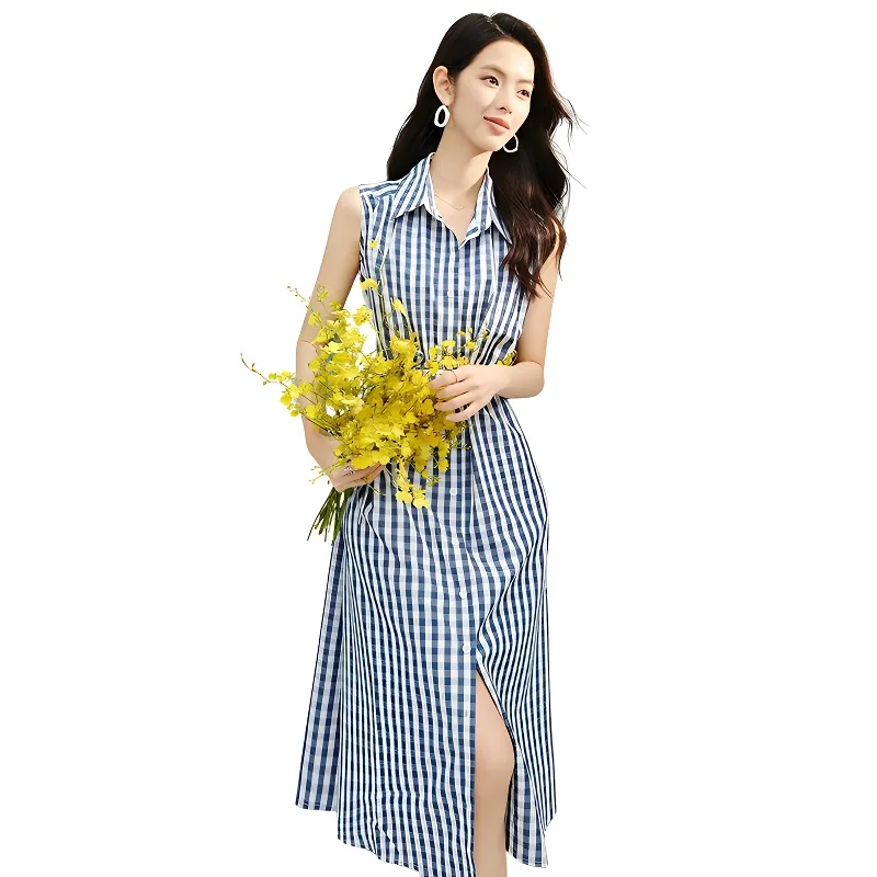Late White Sleeveless Dress Women's-2