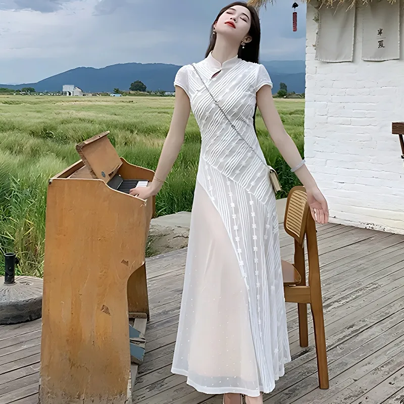 KYKW Short Sleeved Dresses Women's Apricot-5