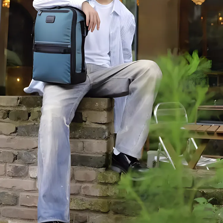 TUMI Nylon Travel Bag Backpack Large Size Men's Blue-4