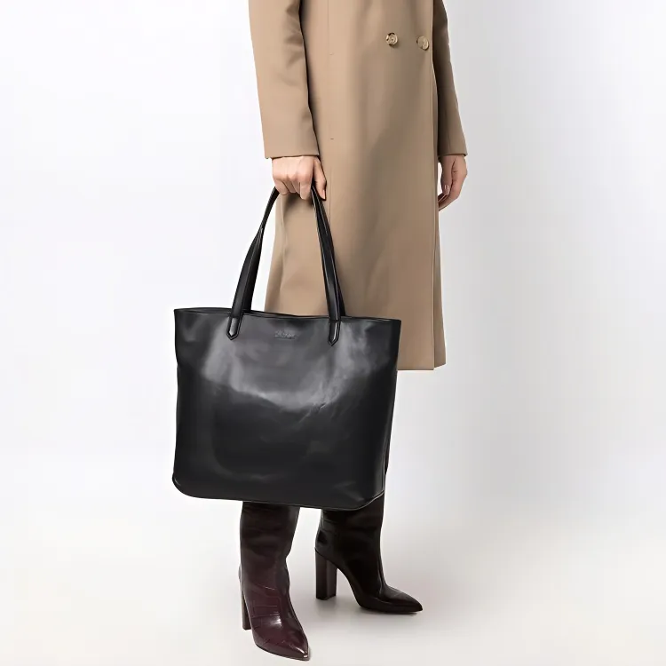 Timberland Sheepskin Tote Bag, Shopping Bag, Shoulder Bag, Handbag Unisex Black-4