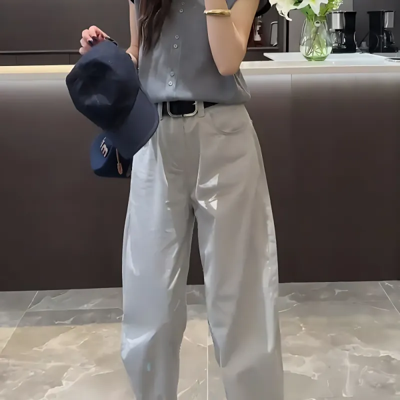 GULIANFEI Casual Pants Women's Moonlight Gray-4