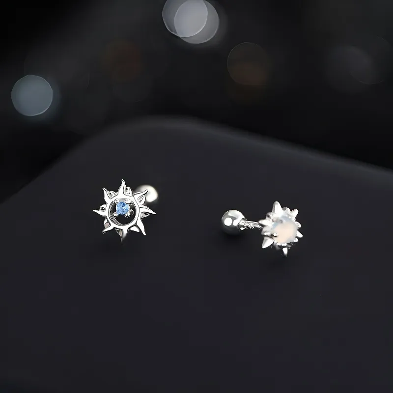 Happy Tide S999 Fine Silver Stud Earrings Women's-4