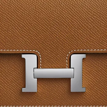 HERMES Constance Slim Epsom Leather Clutch Wallet Fanny Pack Women's Gold