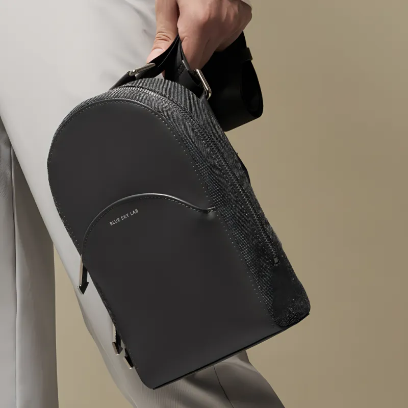 BLUE SKY LAB Microfiber Synthetic Leather Sling Bag Regular Unisex Ore Gray-2
