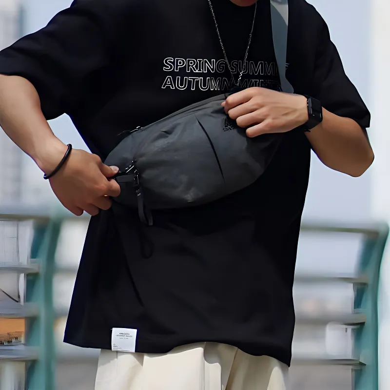 GREGORY Recycled Material Sling Bag, Crossbody Bag, Fanny Pack Unisex Black & Carbon-2