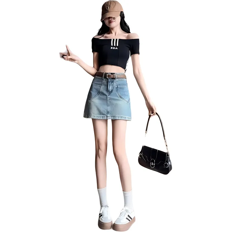 The New Age Family Denim Short Skirts Women's-4