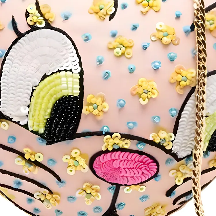 MOSCHINO Fabric Clutches Shoulder Bag Crossbody Bag Women's Light Pink/Multicolor-4
