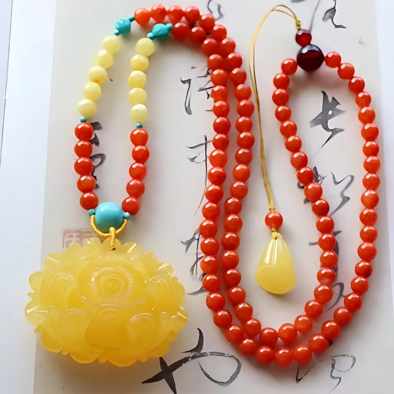 Xifeng Building Beeswax Necklaces Unisex-1