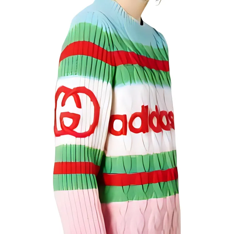 GUCCI GUCCI X ADIDAS Collaboration Cashmere Sweater Women's Multicolor-2