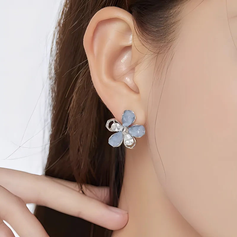 KEMLAIDA 925 Sterling Silver Needle Stud Earrings Women's-4