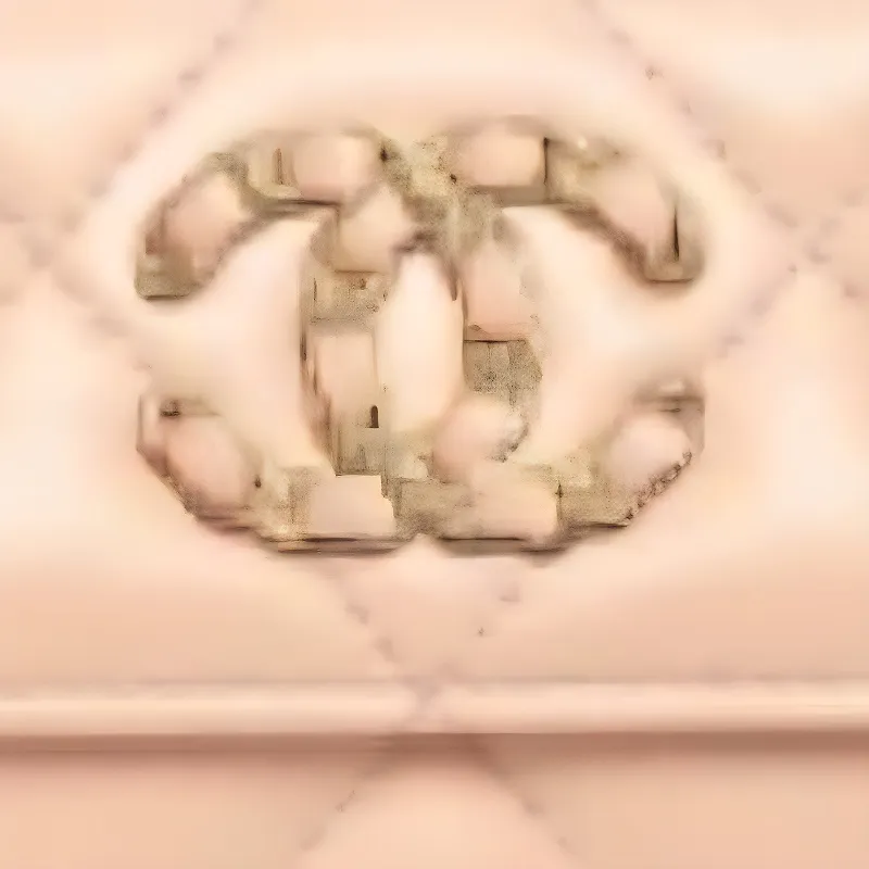 CHANEL Smooth Finish Lambskin Card Holder Women's Beige-1