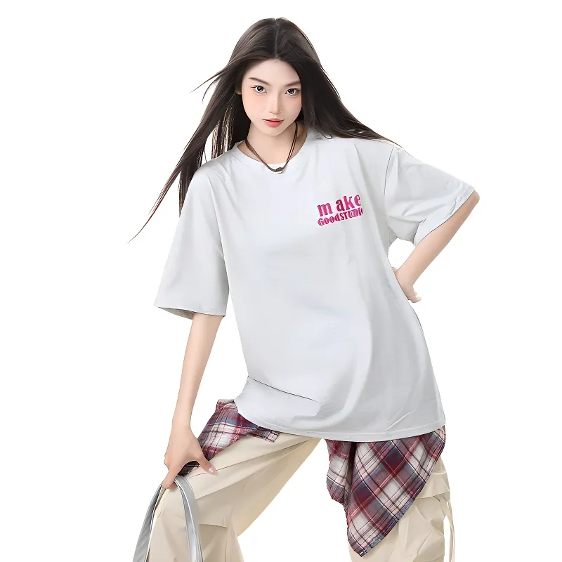 YINLEI Drop Shoulder Sleeve T Shirt Women's-2