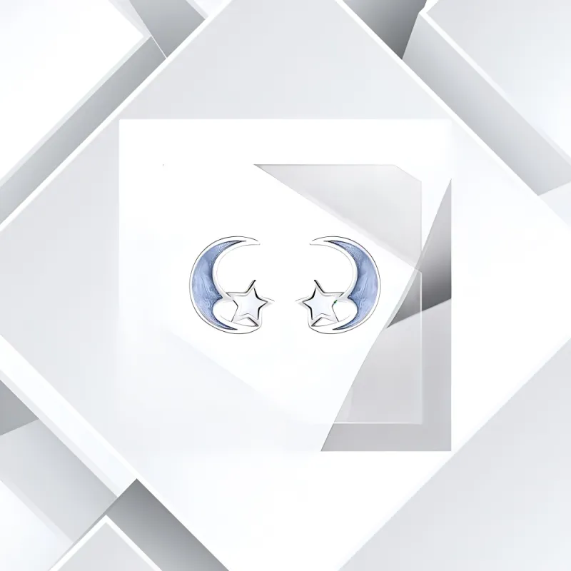 Universe Search S9925 Sterling Silver Stud Earrings Women's-3
