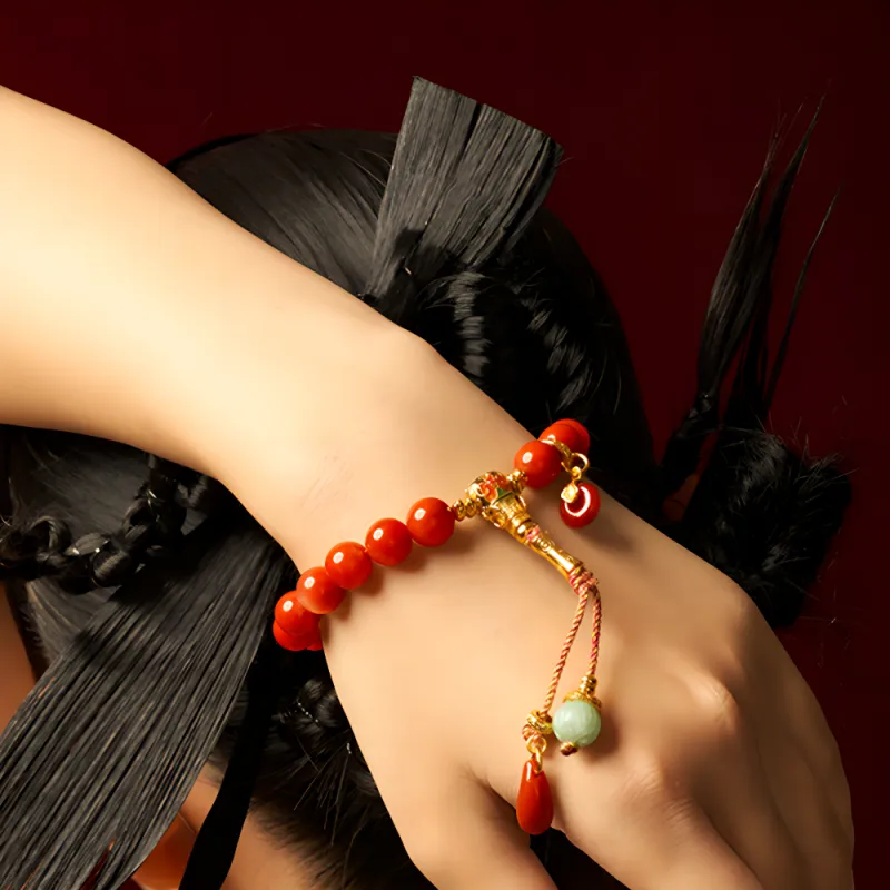 RIXIANGWAN South Red Agate Bracelets Unisex-2