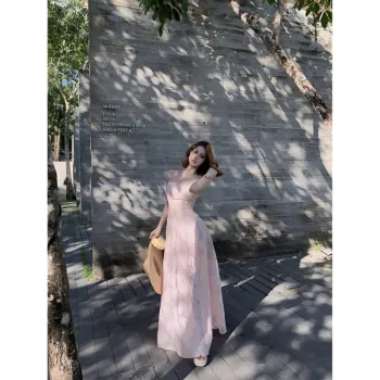 XIANSINIAO Slip Dresses Women's Narcissus Pink Please Be Cautious If Sensitive To Translucent Materials