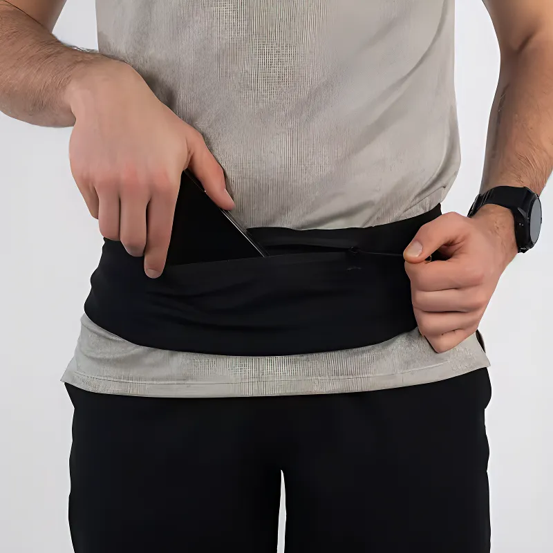 DECATHLON Polyester Fanny Pack Regular Unisex Black-1