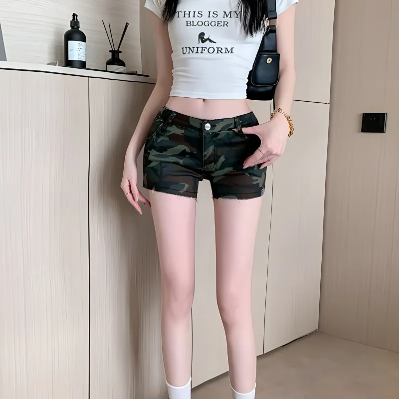 IQC Denim Shorts Women's Camouflage-2