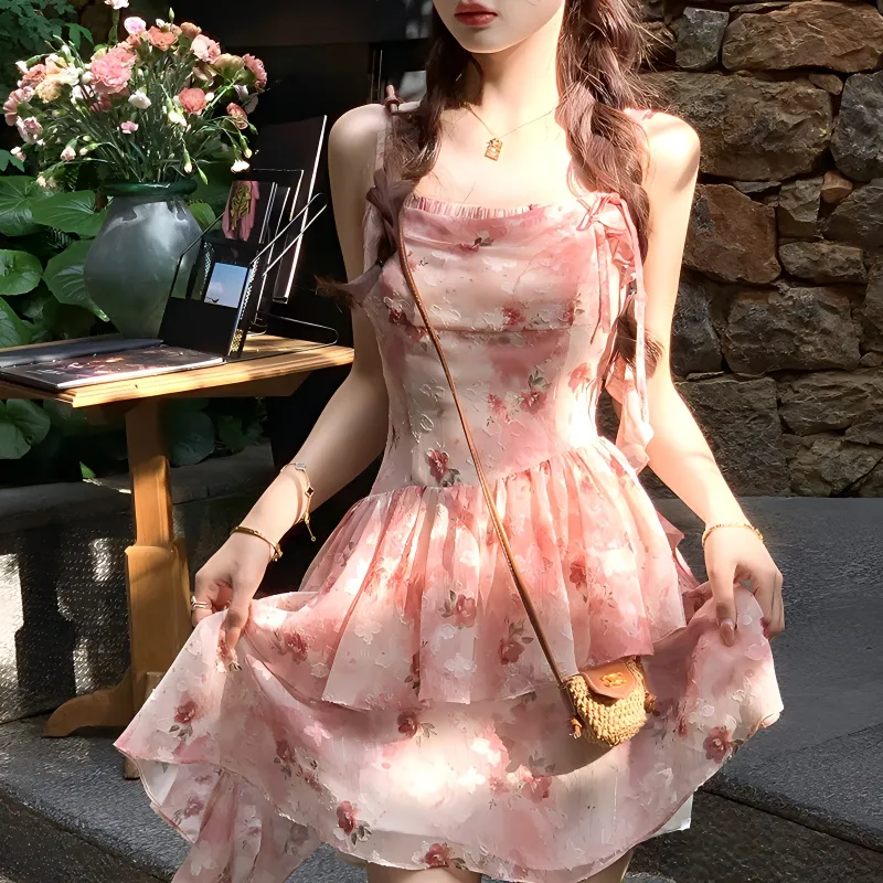 SECFLY OFFICIAL Slip Dress Women's Pink-4