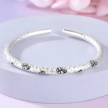 Bear Silversmith 999 Fine Silver Sterling Silver Bangle Women's
