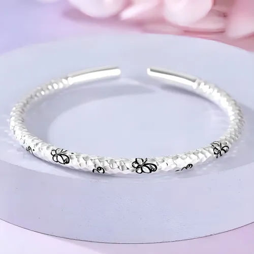 Bear Silversmith 999 Fine Silver Sterling Silver Bangle Women's