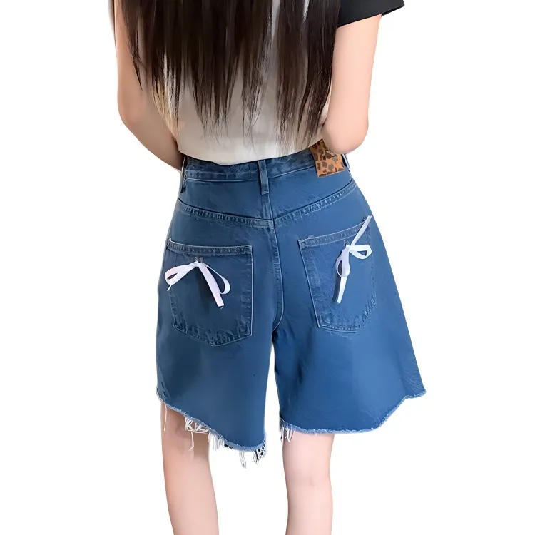 XIAOJUCHUANLI Denim Shorts Women's-1