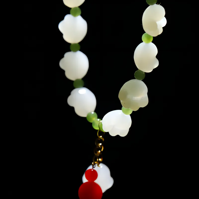 Jade Charm Yao Bracelets White Jade/Pale Greenish White Jade Unisex-5