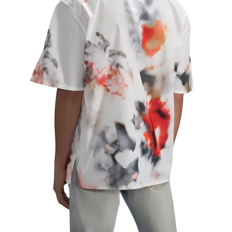 Alexander McQueen Obscured Flower Buttoned Bowling Shirt-5