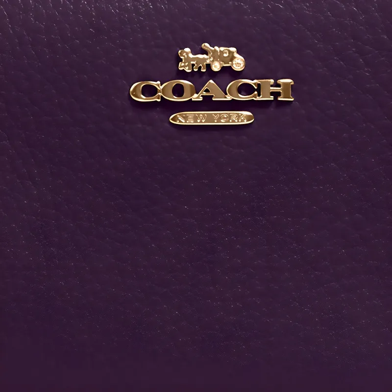 COACH Snap Wallet Leather Wallet, Card Holder Women's Silver/Dark Color Amethyst-2