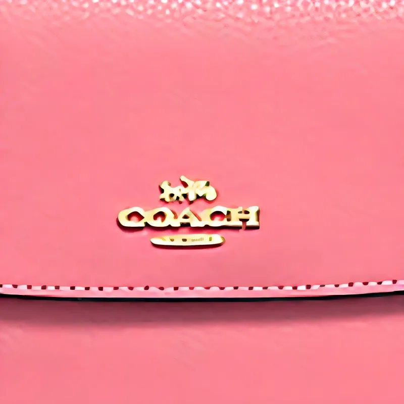 COACH Envelope Leather Wallet Medium Size Women's Light Pink Peony-3