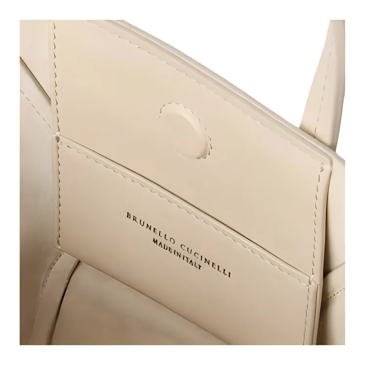 Brunello Cucinelli Calfskin Crossbody Handbag Mini Women's Ivory-4