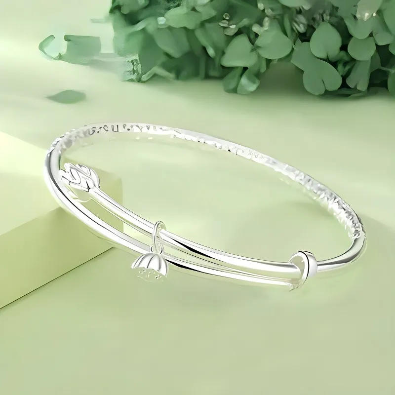 Bear Silversmith 999 Fine Silver Sterling Silver Bangle Women's-1