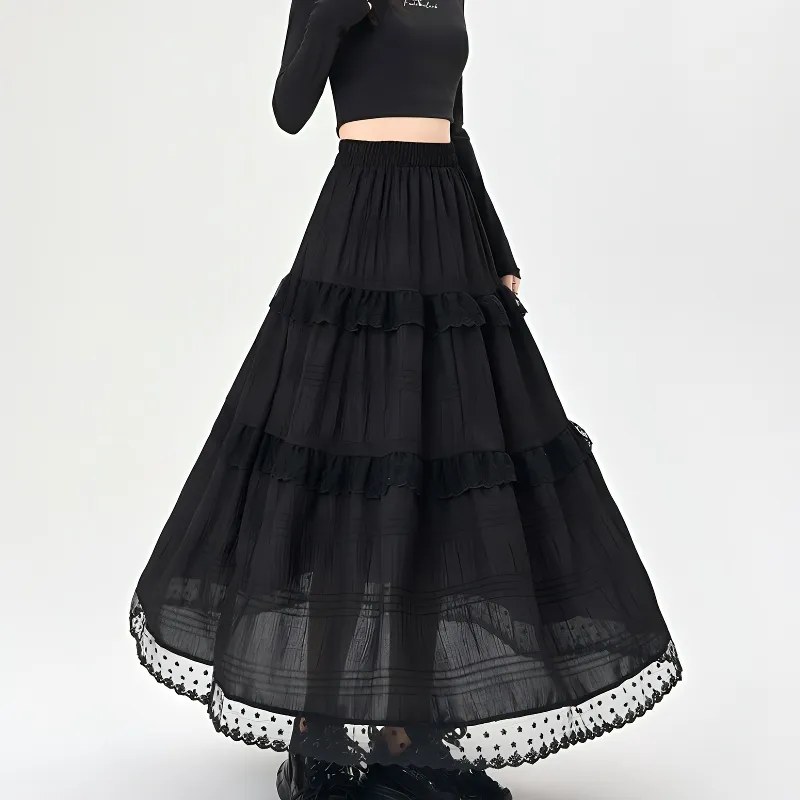 XIANSINIAO Casual Long Skirt Women's-2