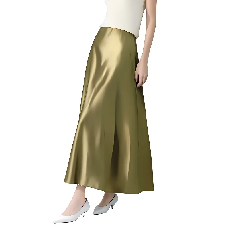 Late White Casual Long Skirt Women's-7