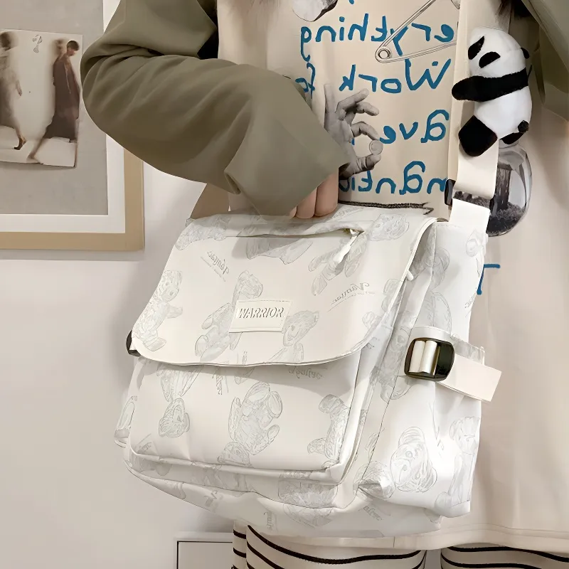 Warrior Nylon Fabric Bag Women's Ecru-2