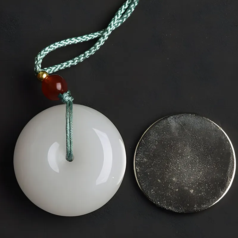 Xifeng Building Hetian Jade Necklaces Pale Greenish White Jade Women's-2