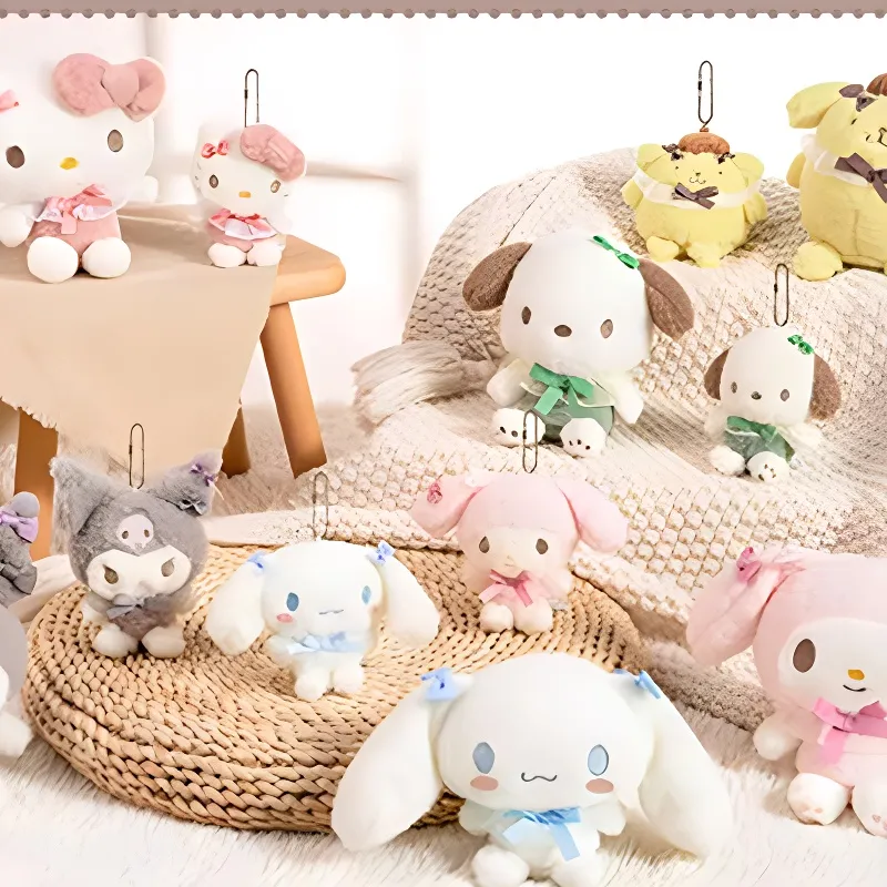 Sanrio Melodi Soft Gray Healing Collection Dolls Plush Pendant 11cm High-2