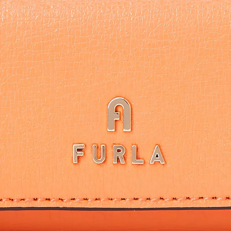 Furla Leather Wallet Key Pouch Women's Orange-4