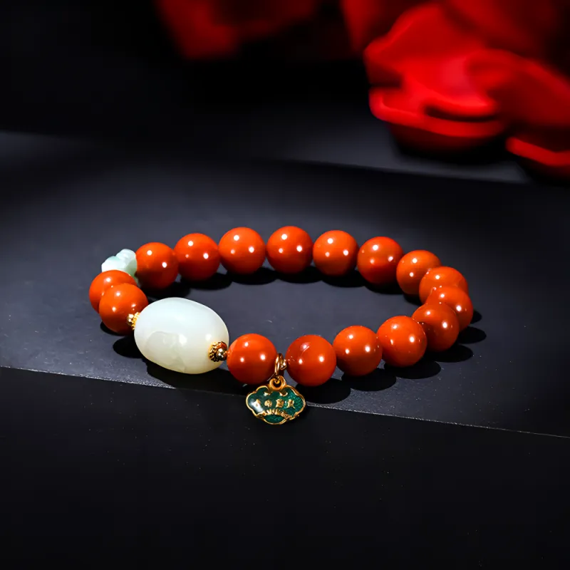 RIXIANGWAN South Red Agate Bracelets Unisex-1