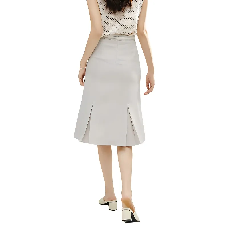 Late White Casual Long Skirt Women's-3