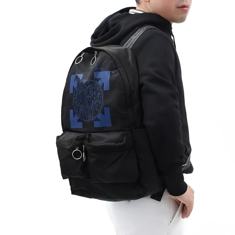 OFF-WHITE Canvas Backpack Regular Men's Black-3