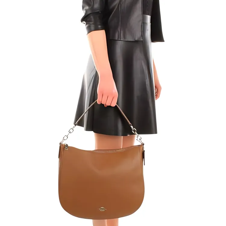 COACH Chelsea Leather Handbag Large Size Women's Brown-4