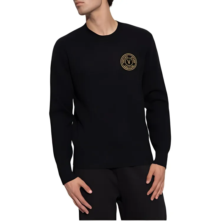 VERSACE JEANS COUTURE Loho Embroidered Crewneck Knitted Jumper-2