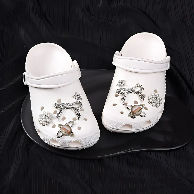 ZUOWEISHIJIA Premium Rhinestone Pearl Alloy Golden Bowknot Planet Accessories Unisex-4
