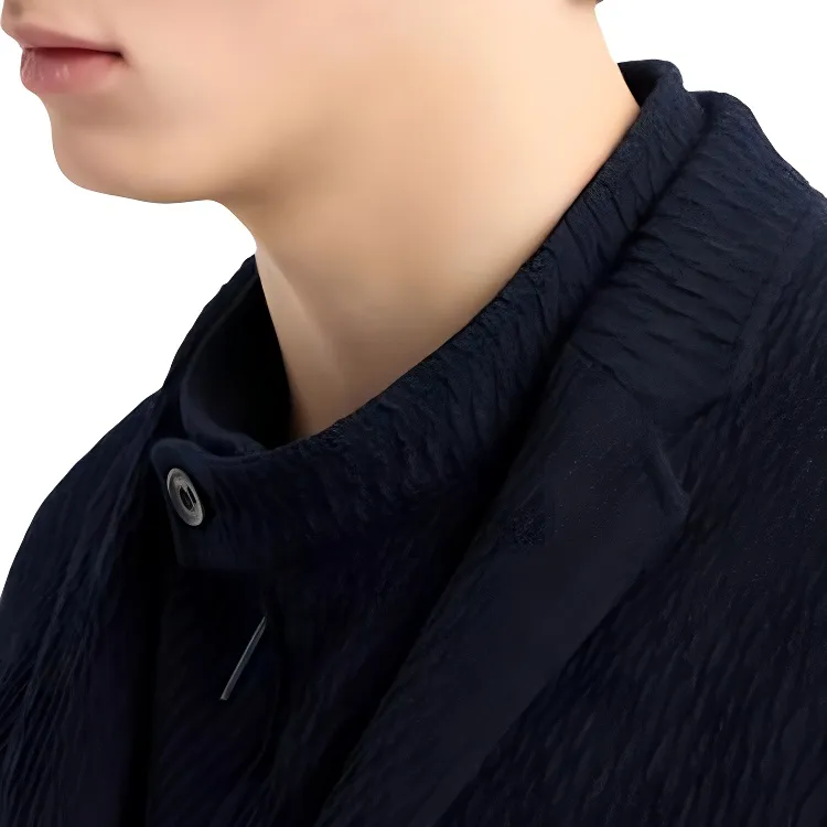 EMPORIO ARMANI Single breasted Jacket In A 3D effect Virgin wool Stretch Jersey Knit-4