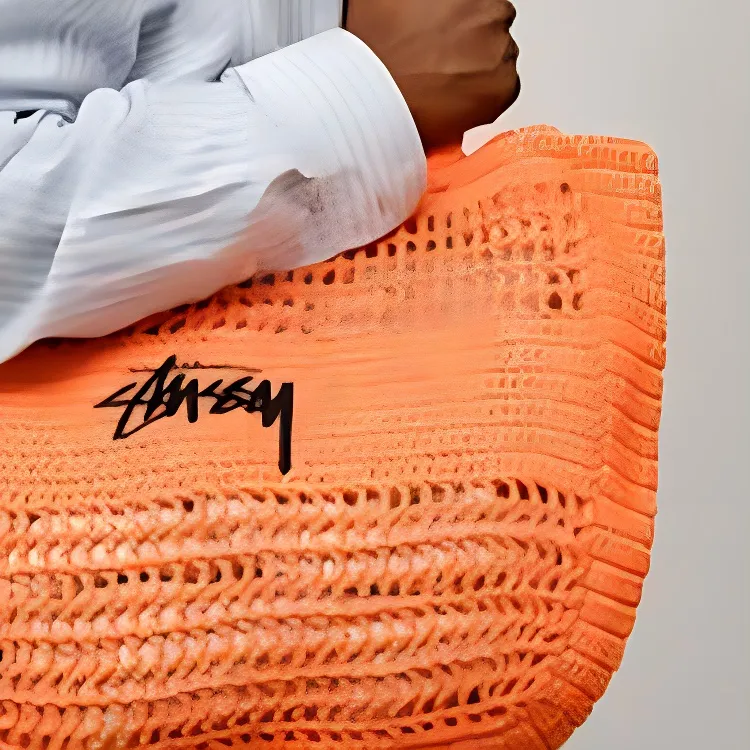Stussy Woven Tote Bag, Shopping Bag, Handbag, Shoulder Bag Unisex Orange-3
